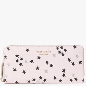 ✨️NWT✨️ Kate Spade Glitter Confetti Star Long Zip Accordian Wallet